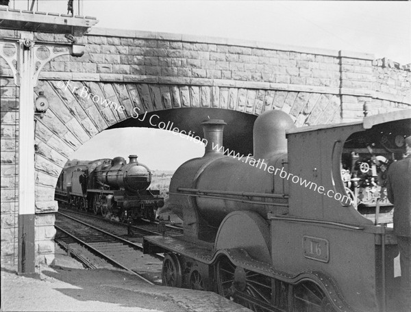 TWO LOCOS MEET UNDER BRIDGE FOOTPATH